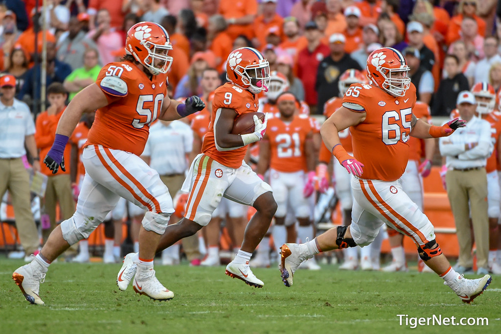 Clemson Football Photo of Justin Falcinelli and Travis Etienne