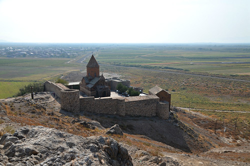 The temple area (Hill VI) where the to the monastery of Khor Virap is now located, Artaxata, the capital of ancient Armenia, Armenia