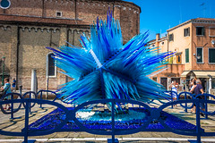 This incredible blue structure is made of glass and displayed on Murano Island just outside Venice Italy.