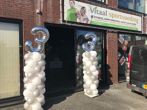Ballonpilaar Breed Folieballon Cijfer Verjaardag Vitaal Sportvoeding Hoogvliet Rotterdam