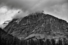 Striations and Layers Across the Mountainside of Michael Peak (Black & White, Yoho National Park)