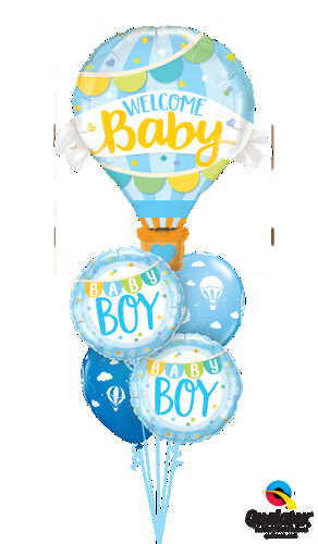 Welcome Baby Boy Hot Air Balloon