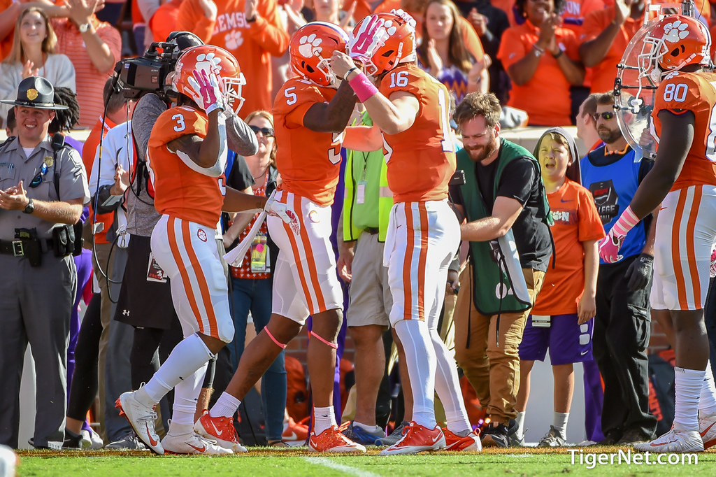Clemson Football Photo of Tee Higgins and Trevor Lawrence